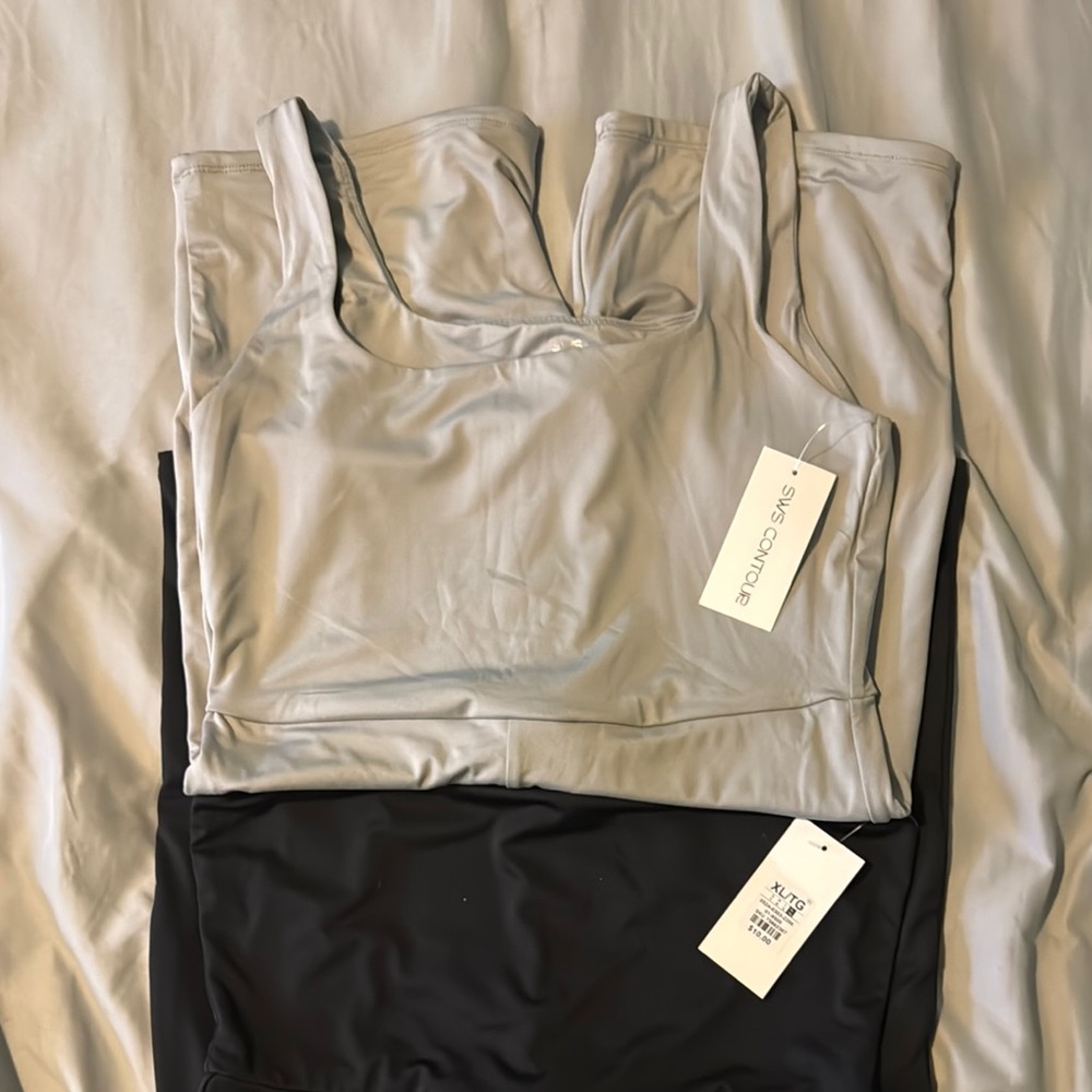 Silver and Black Activewear Set